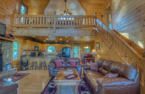 Blue Ridge Cabin | Sunset Lodge- 2 BDR with Billiards | Large Stone Fire Pit | Views Galore