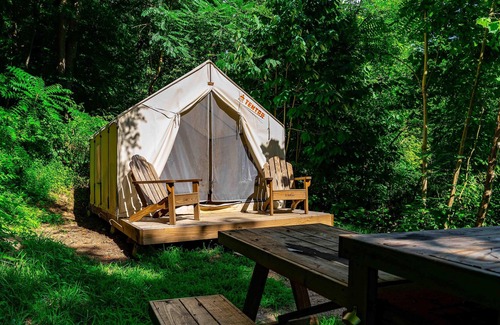 Ansted RV Rental | Tentrr State Park Site - WV Hawk's Nest State Park - Site H - Single Camp