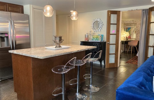 Broadmoor Apartment | The Chic Flamingo with NEW hidden room/Speakeasy