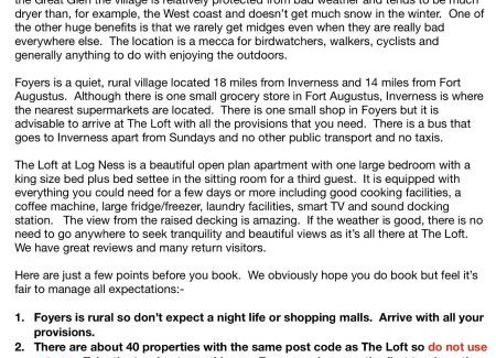 Foyers Apartment | The Loft at Log Ness