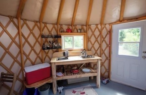Blaeberry Cabin | The Off-Grid Red Yurt in the woods