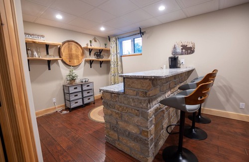 Alban Cottage | Timber Frame Log Cottage, across from the French River, great for big families