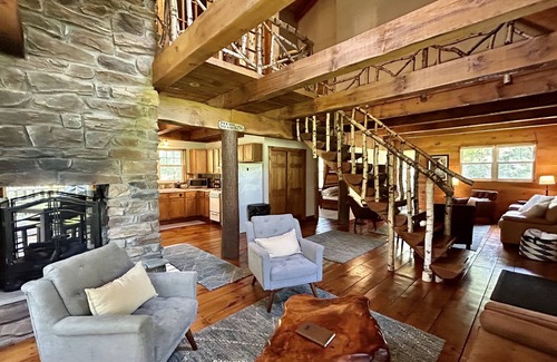 Weatherly Cabin | Timber framed cabin nestled in the Pocono Mountains on a private 400 acre estate