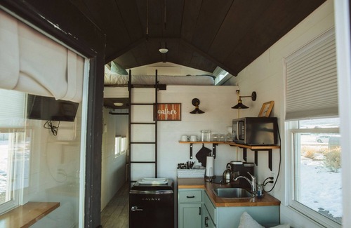 Meeker House | Tiny Home with one Queen bed on main floor and one Queen bed in loft. Sleeps: 4