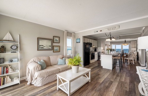 Nags Head Condo | Top Floor with Oceanfront & Sound Views! Walk-in Shower, Avail: 9-2-25 - 9-6-25