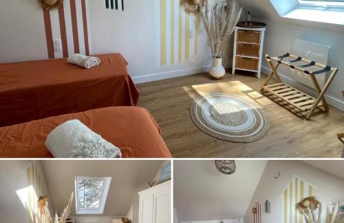 Clohars-Carnoet Bed & Breakfast | Ty Glazu Doelan espace 60m2, Port& criques à pied, 2 chambres privées au 1er étage, SDB, WC séparé