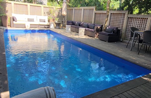 Fire Island Pines House | Unique multi-level, private tree house w/pool, close to town,1 block to ocean.