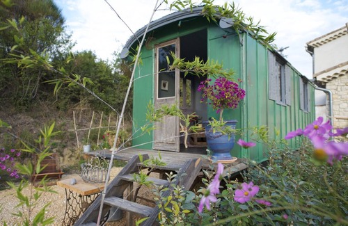 Saint-Just-et-Vacquieres Cabin | Unusual night in an authentic gypsy caravan overlooking the Cévennes mountains