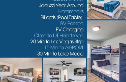 Black Mountain Villa | Vegas Saltwater Pool, Jacuzzi, Hammocks, RV Parking
