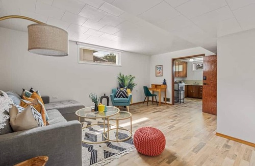 Drumheller House | Vibrant basement suite, blending style and comfort for a delightful stay.