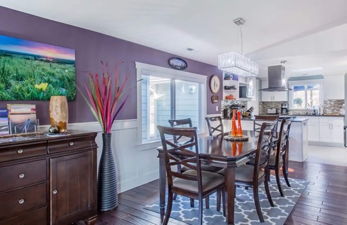 Brighton House | Vivid colorful craftsman with patio and fire pit