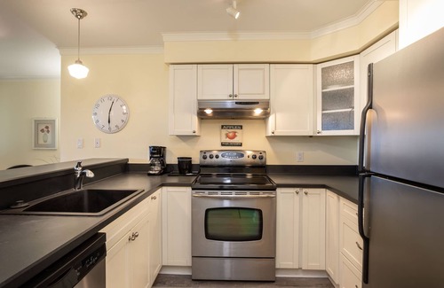 Bigfork Condo | Walk-out patio, lake Access and fireplace - Updated Marina Cay Oasis