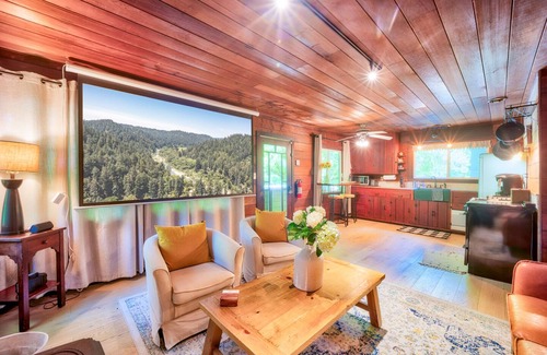 Forest Hills Cabin | Winter Promo: Stylish Cabin Near Dtown Santa Long Stay Open. Pet-friendly!