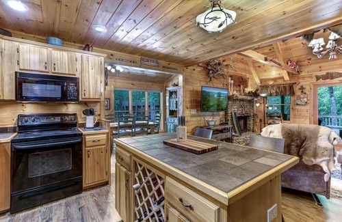 Mineral Bluff Cabin | Wolf Creek Haven - Rustic Outdoor Kitchen, Swinging Porch Bed on Rushing Creek