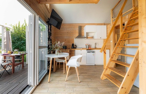 Lekowo House | Wooden Home by Lake Klępnicko with Pier