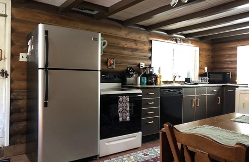 Wrightsville Cabin | Wrightsville Cabin: Outdoor Fire Pit: Hammock by the creek: Long Level Marina