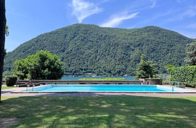 3-bedroom condo with pool on the Lugano lake