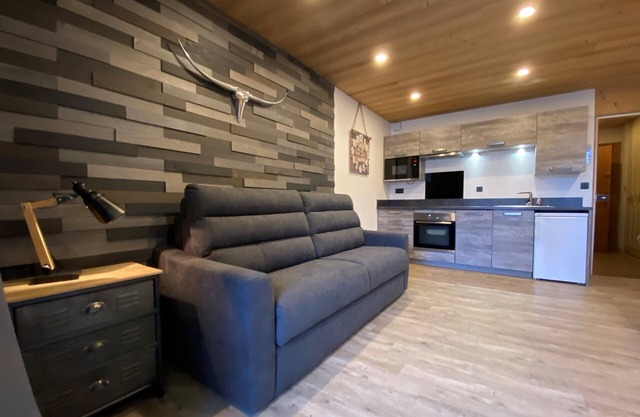 33m2 apartment with modern mountain decor garage