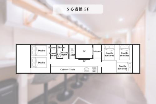 5階 ホテル鶴 道頓堀に位置する宿 ベッド9台 シャワー2台 観光に最適