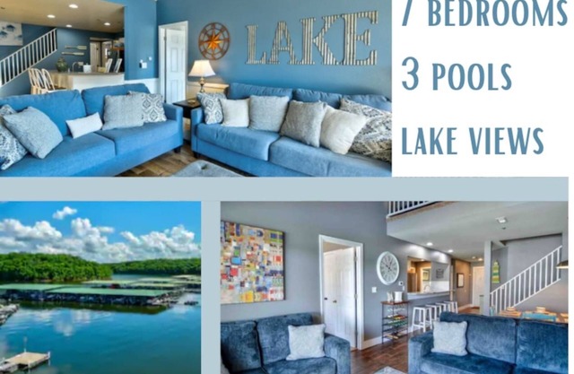 7 Bedrooms! 3 pools & Stunning Lakeside Views!