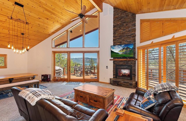 A Heavenly View by Destination Big Bear : Million Dollar View in this Beautifully Remodeled Custom Home in North Shore! Lake Views! Game Table! Pet Friendly!