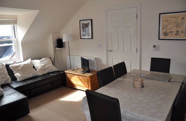 A lovely quiet new flat 50 yards from the beach in the centre, parking included.