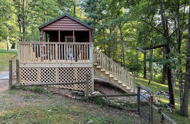 A Tiny Slice of Heaven in Boone is a charming retreat nestled in the mountains.