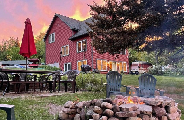 Adirondack Hideout, lakefront location and sandy shoreline