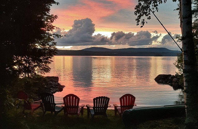 Amazing Adirondack Sunsets with Log Cabin Memories on Upper Chateaugay Lake
