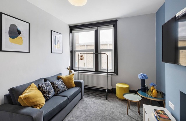 Amber and Blue: Newly Renovated Designer Flat
