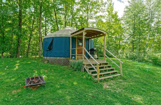 Andelyn Farm Honey Bee Yurt. A Unique Glamping Experience in Up-State New York