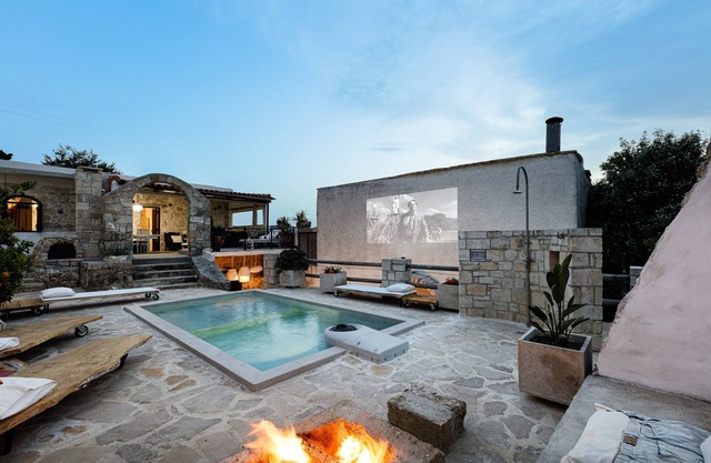 Antonia's stonebuilt mansion with a private pool
