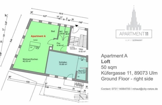 Apartment A - Modern stylish 1 room Loft City Center Ground Floor