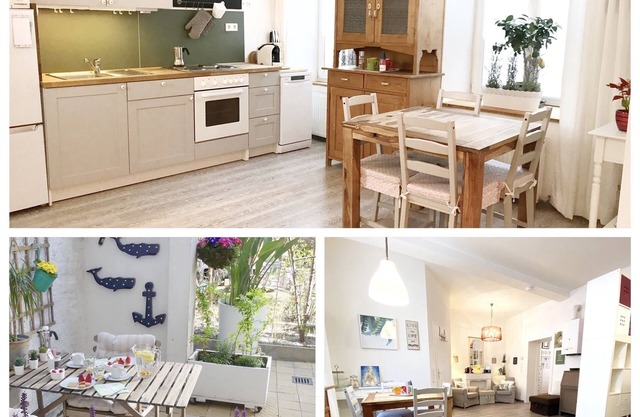 Apartment with garden and free parking space