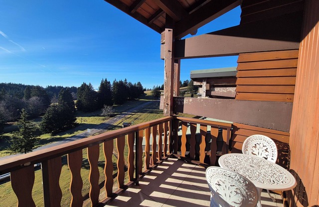 Appartement familial au Revard, vue sur le jardin d'enfant et pistes