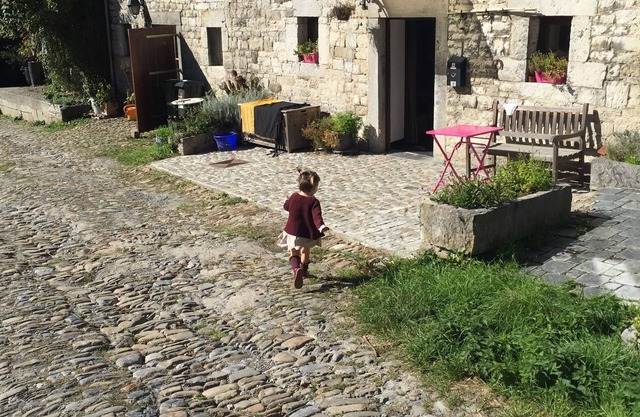 Authentic stone house in an old farmyard