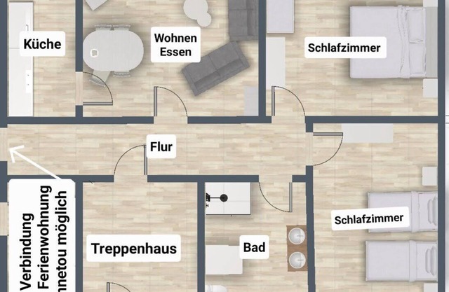 B:Old Shatterhand, 70 sqm, 2 bedrooms, max. 4 persons