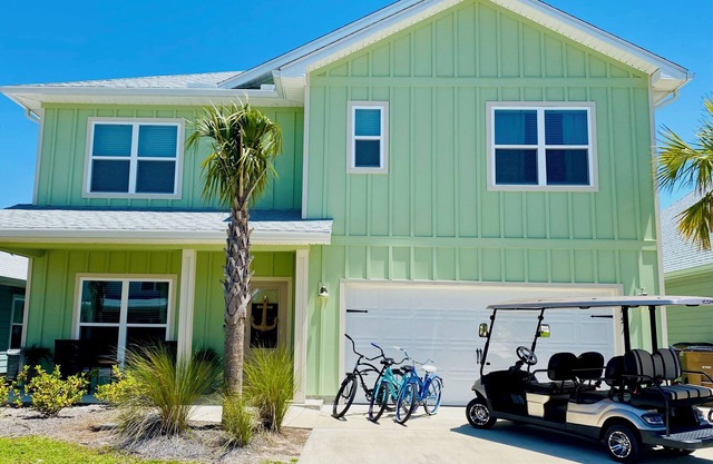 Beach House with Golf Cart, Grill & Two Pools!