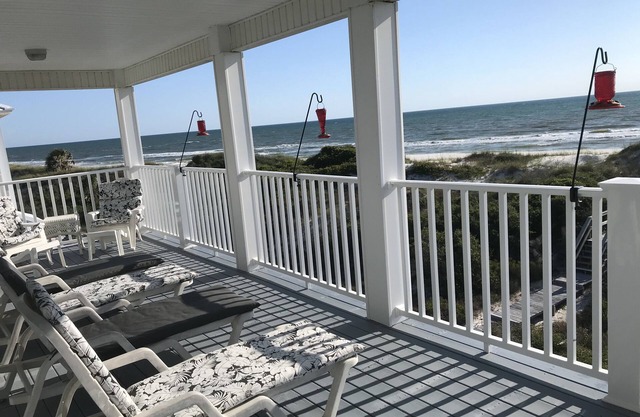 BEACHFRONT home, N Cape by State Park,Elevator, Screen Porch, 5 Star Reviews