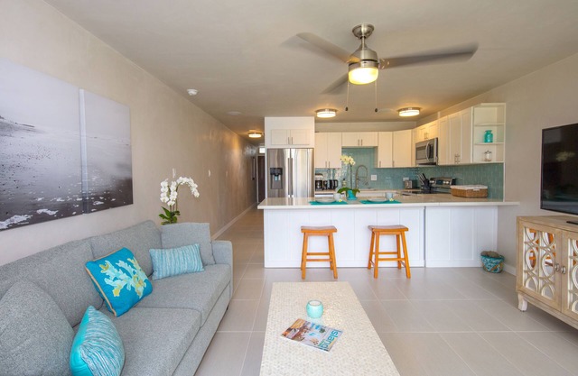 BEAUTIFUL NEW Beach-chic condo with AC 1 mile from Paia & Steps to Mama's Beach