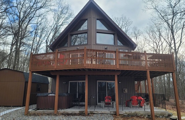 Beautiful remodeled property Mt. Top view scenic stream in back on a cul de sac.