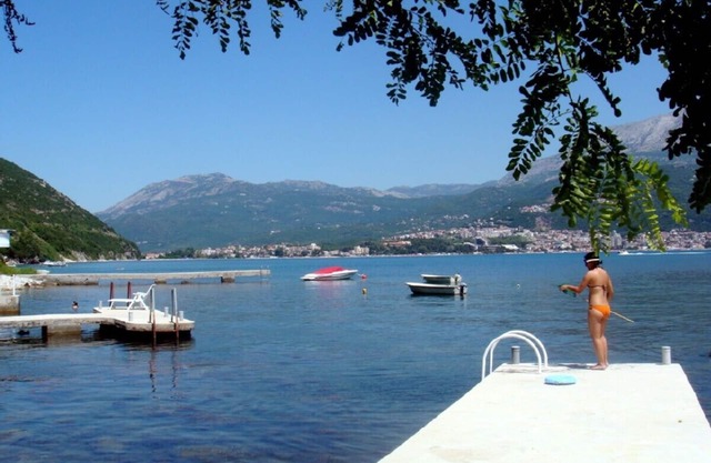 Beautiful shoreline holiday home with private mooring, Njivice, Montenegro