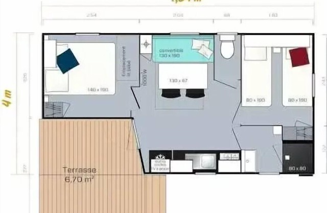 Bifolia Camping Lou Payou * - MH 4/6p Loggia compact 6 people