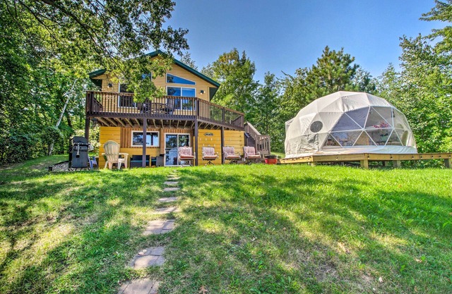 Big Lake Getaway w/Private Beach + Fire Pit!
