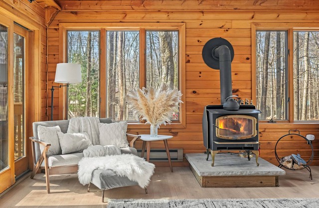 Black Deer Cabin- a cozy real cabin feel a block from the lake, boho rustic vibe
