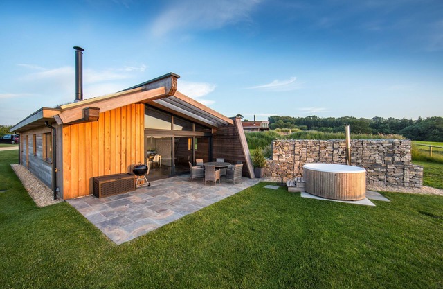 Bramble is an eco retreat with a wood fired hot tub