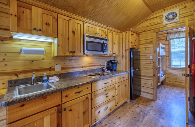 Cabin 10 - The beautiful pine tongue groove interior will not disappoint even the most meticulous.