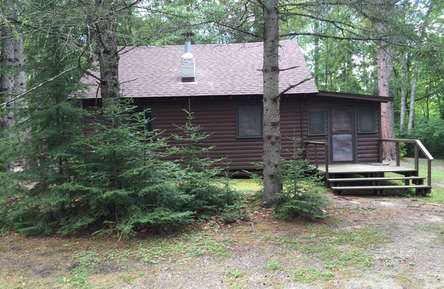 CABIN #4 (Bear) Beautiful knotty pine cabin tucked back by the woods!