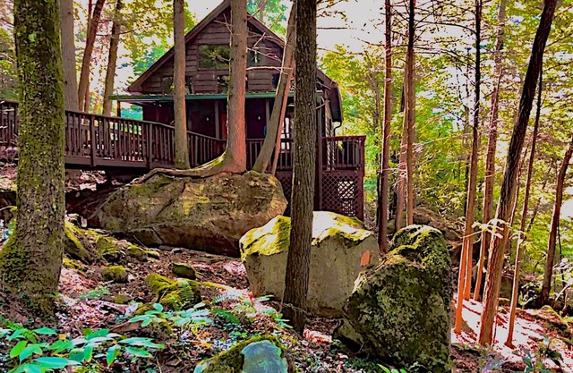 Cabin in the woods with a hot tub and wi-fi