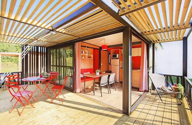 Camping LA FOUGERAIE * - Panoramic Pond Chalet - 2 bedrooms 5 people